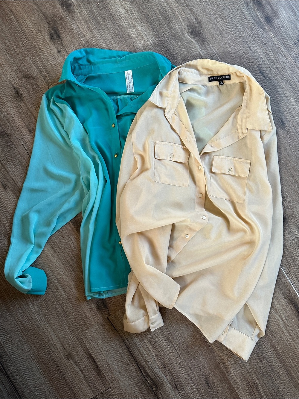 Cream Button-Front Blouse
